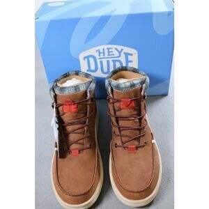 Hey Dude Bradley Classic Shoes Mens Size 14 Cognac Brown Water Repellent Boots